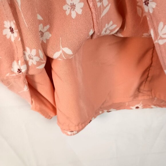 Dip Pink Floral Midi Skirt XL Side Zip Lined Elastic Waist Excellent - Picture 4 of 7